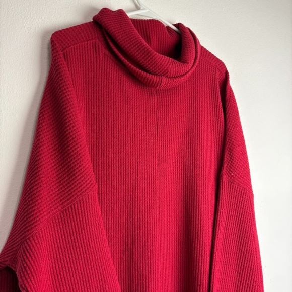 Old Navy Womens Cowl Neck Pullover Red Knit Sweater Oversized Plus Size XXL - Picture 3 of 6